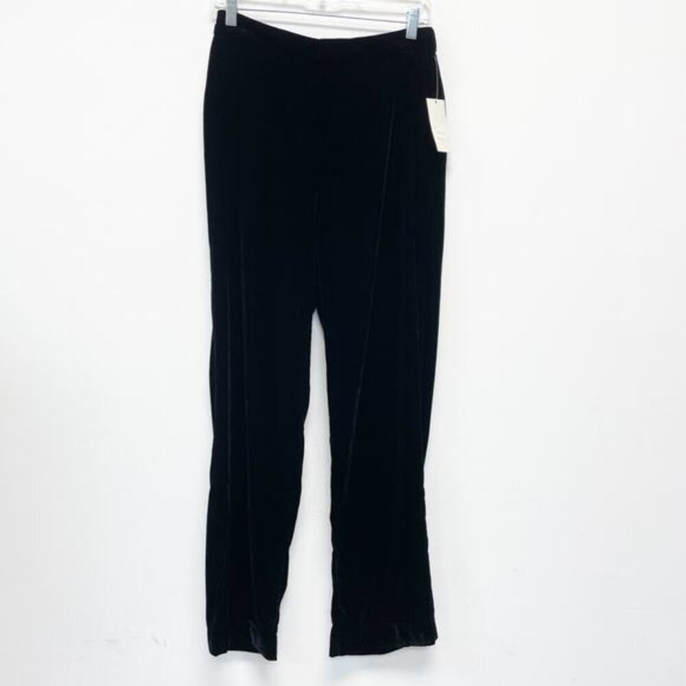 A New Day Women's Black Velvet High Waisted‎ Pants Size 6